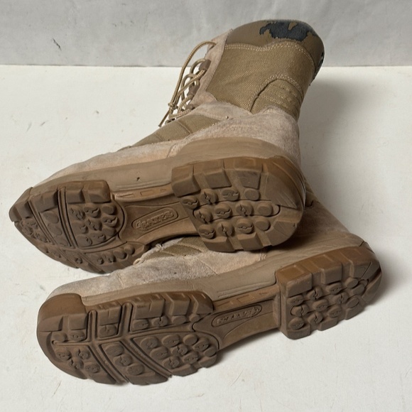 Military Mens Tan Brown Outdoors Work Boots - Picture 13 of 16